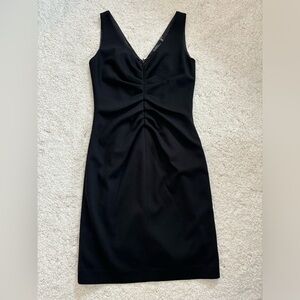 Tahari little black ruched dress size 2